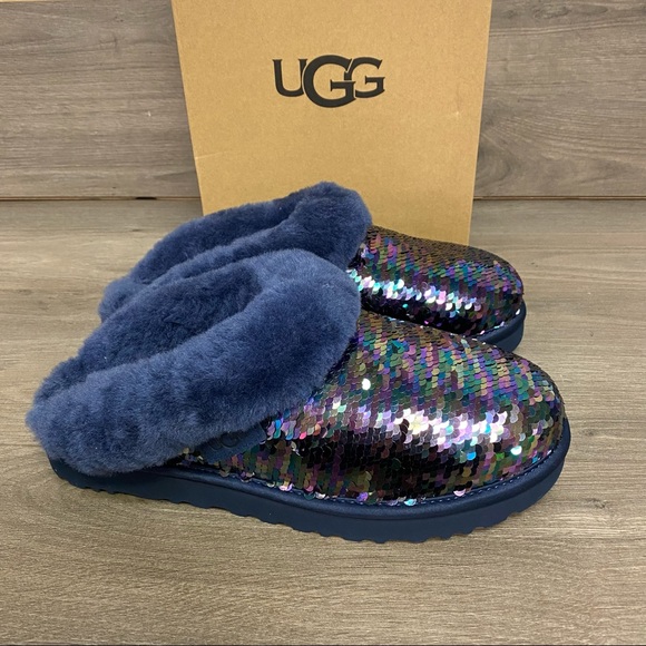 UGG Shoes - UGG | Cluggette Sequin Slippers Navy NEW in Box Gift